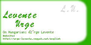 levente urge business card